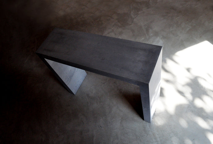 Lightened concrete console table