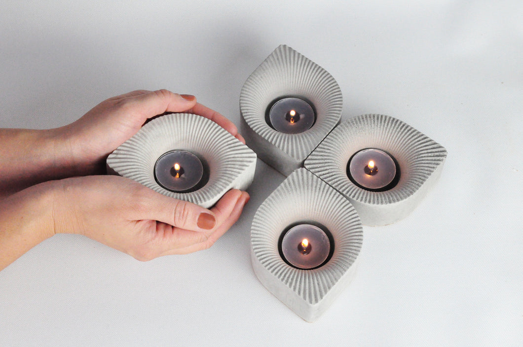 Shell concrete candle holder / beton mécsestartóes