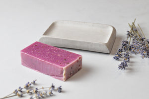 concrete soap holder + gift soap