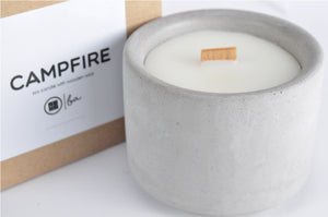 Campfire - candle in concrete holder